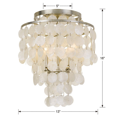 ##Antique Hardware## Brielle 3 Light Antique Silver Flush Mount