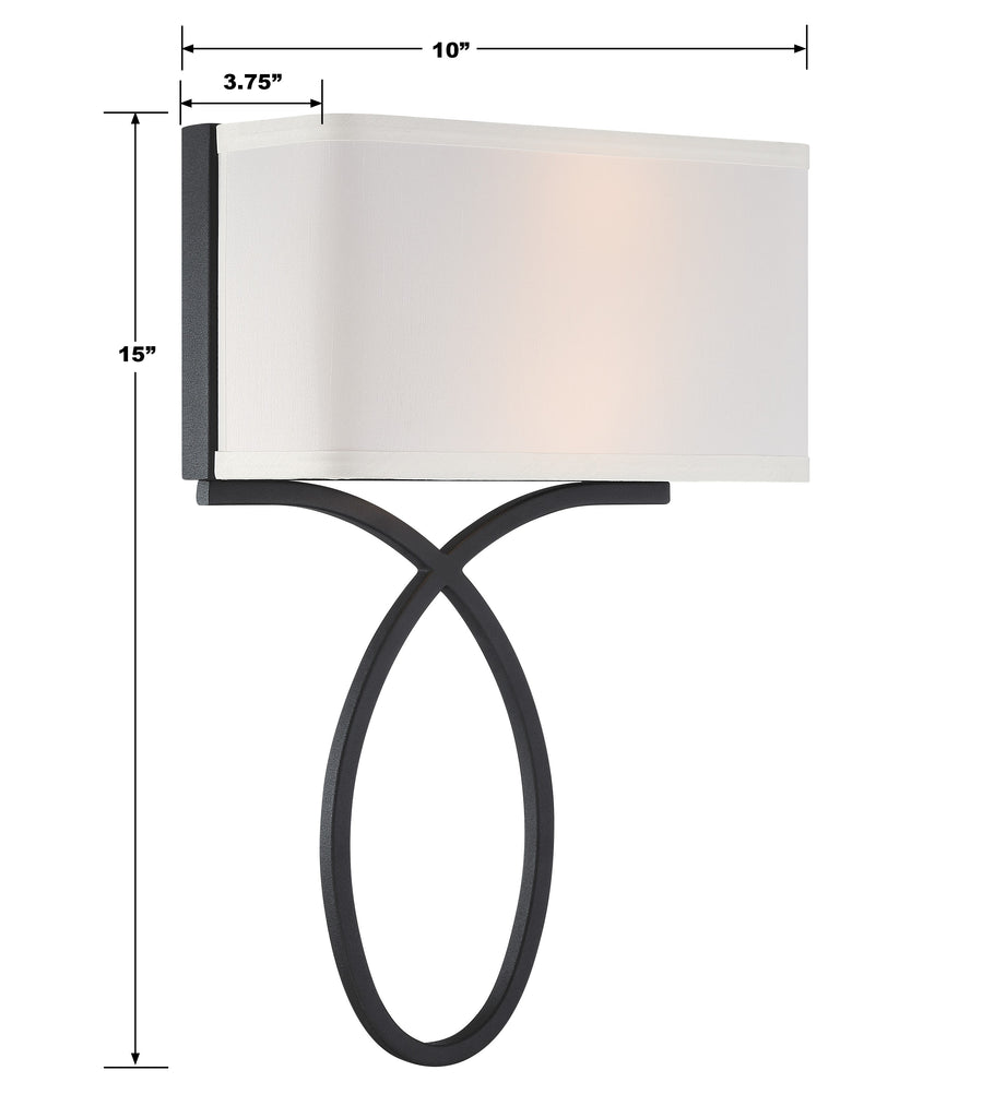 ##Antique Hardware## Brinkley 2 Light Black Forged Sconce
