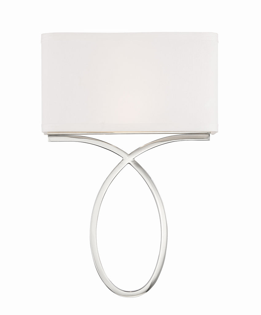 ##Antique Hardware## Brinkley 2 Light Polished Nickel Sconce