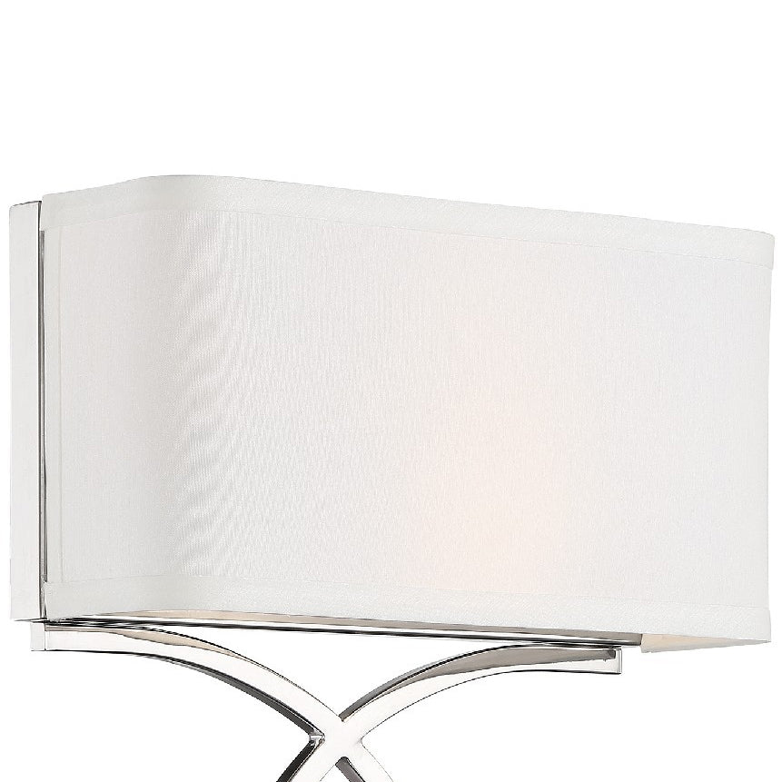 ##Antique Hardware## Brinkley 2 Light Polished Nickel Sconce