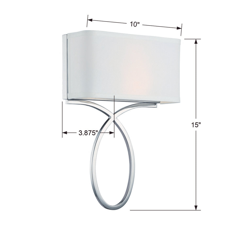 ##Antique Hardware## Brinkley 2 Light Polished Nickel Sconce