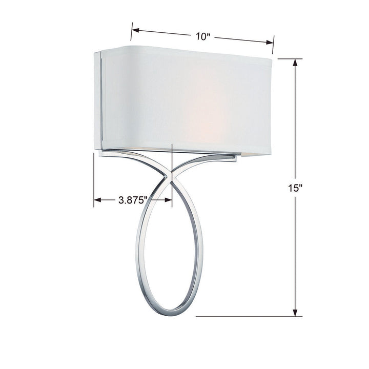 ##Antique Hardware## Brinkley 2 Light Polished Nickel Sconce