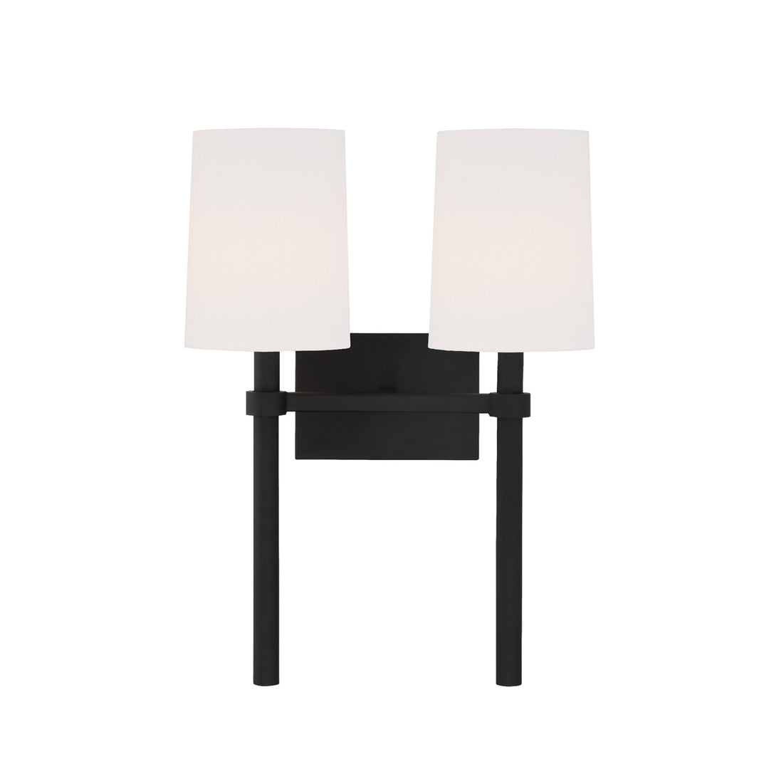 ##Antique Hardware## Bromley 2 Light Black Forged Sconce