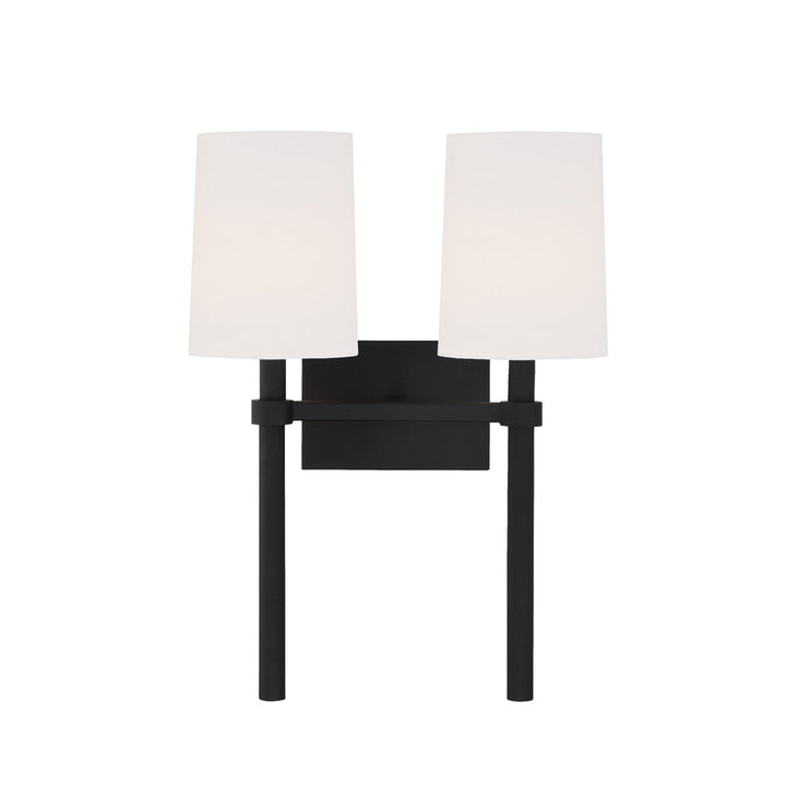 ##Antique Hardware## Bromley 2 Light Black Forged Sconce
