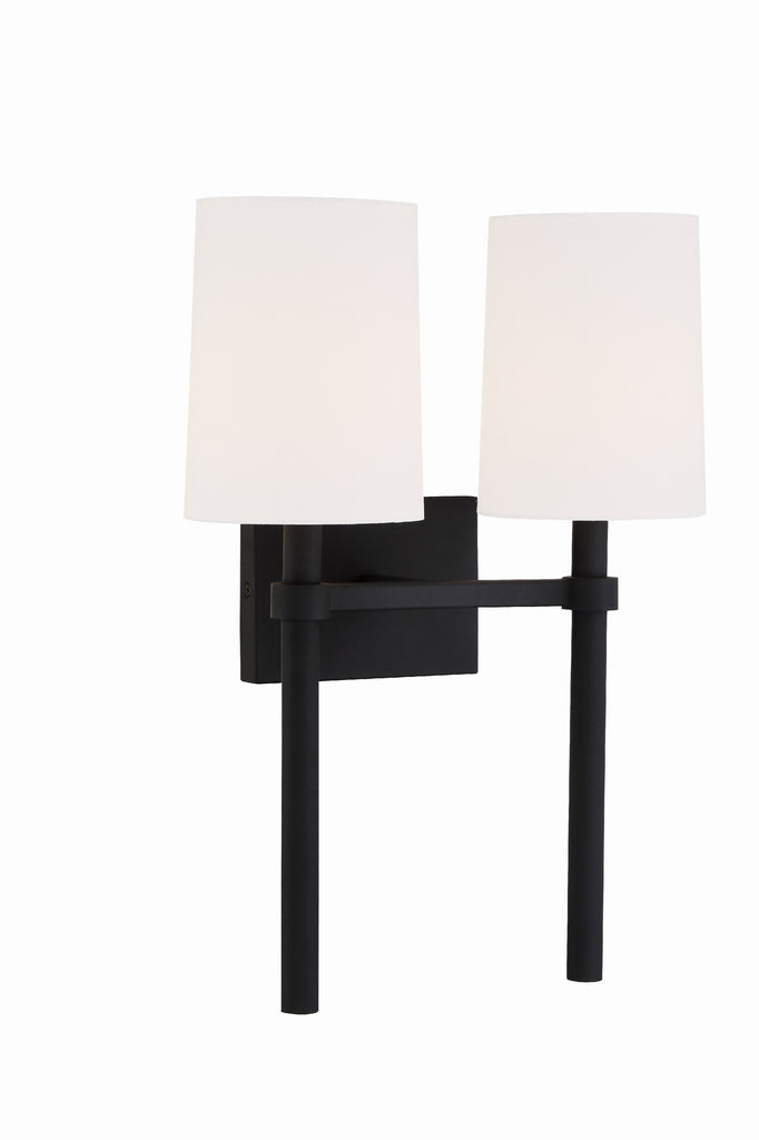 ##Antique Hardware## Bromley 2 Light Black Forged Sconce