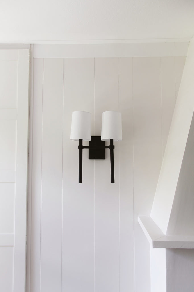 ##Antique Hardware## Bromley 2 Light Black Forged Sconce