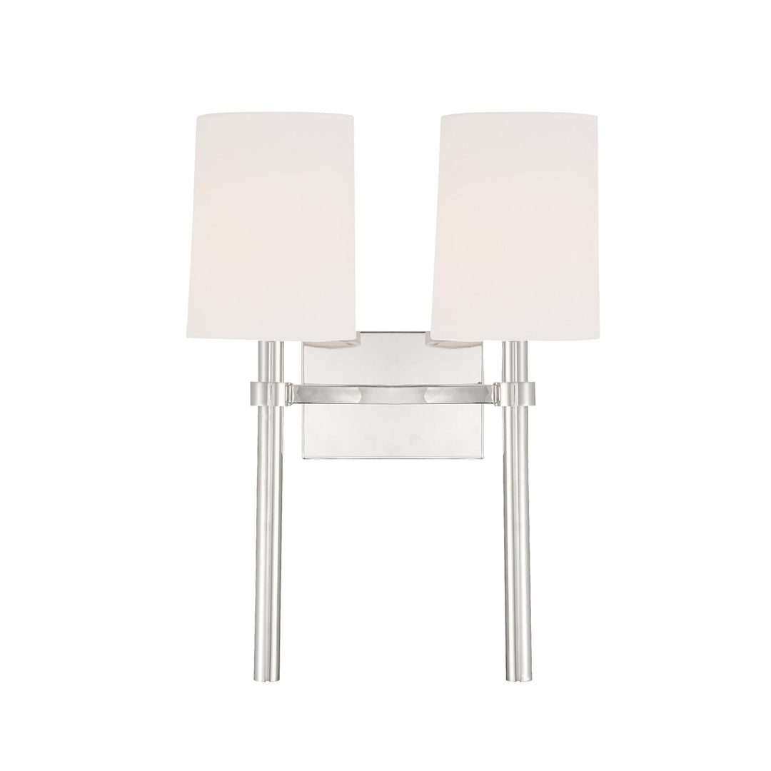 ##Antique Hardware## Bromley 2 Light Polished Nickel Sconce