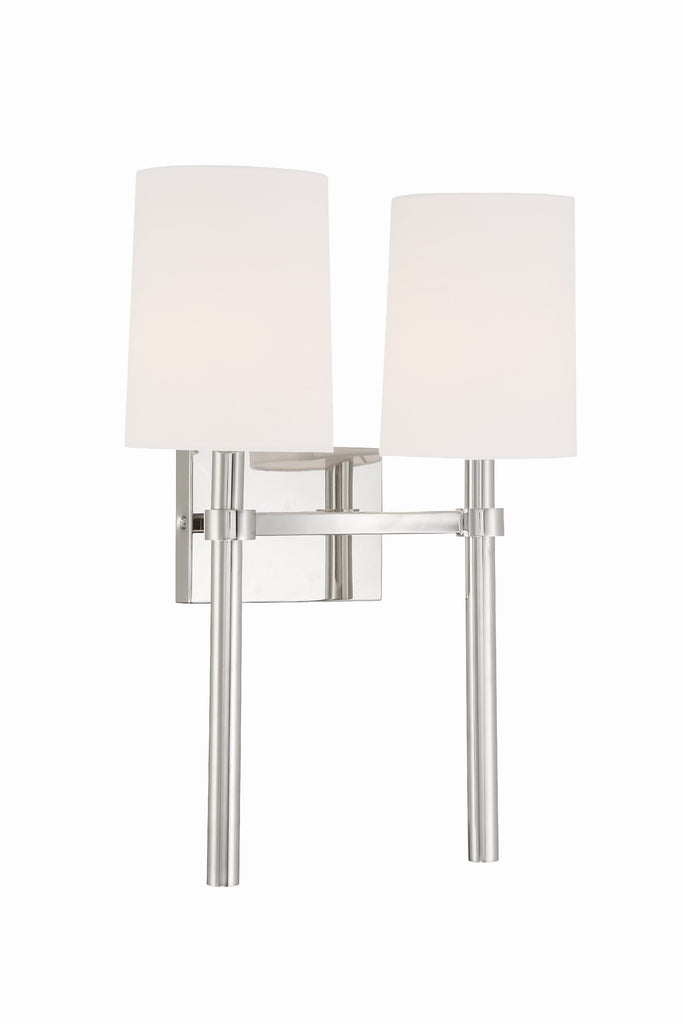 ##Antique Hardware## Bromley 2 Light Polished Nickel Sconce