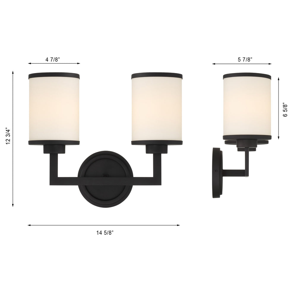 ##Antique Hardware## Bryant 2 Light Black Forged Sconce