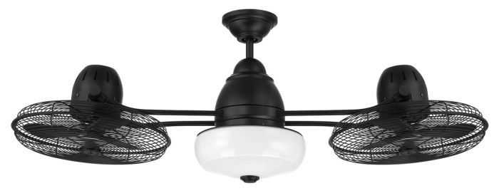 ##Antique Hardware## 48" Bellows II Indoor/Outdoor (Damp) in Flat Black w/ Flat Black Blades