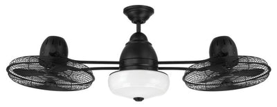 ##Antique Hardware## 48" Bellows II Indoor/Outdoor (Damp) in Flat Black w/ Flat Black Blades