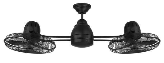 ##Antique Hardware## 48" Bellows II Indoor/Outdoor (Damp) in Flat Black w/ Flat Black Blades