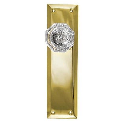 ##Antique Hardware## Quaker Backplate Door Set with Octagon Crystal Door Knobs (Several Finishes Available)