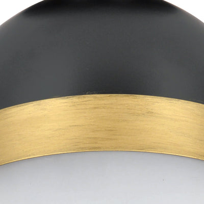 ##Antique Hardware## Brian Patrick Flynn Capsule 1 Light Matte Black + Textured Gold Outdoor Semi Flush Mount