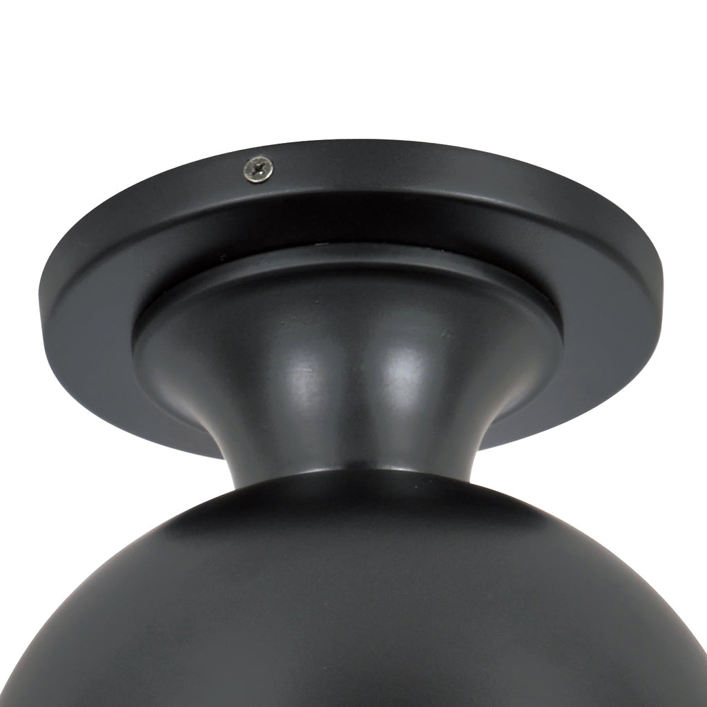 ##Antique Hardware## Brian Patrick Flynn Capsule 1 Light Matte Black + Textured Gold Outdoor Semi Flush Mount