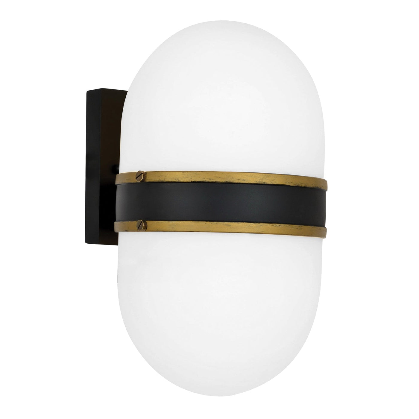 ##Antique Hardware## Brian Patrick Flynn Capsule 1 Light Matte Black + Textured Gold Outdoor Sconce