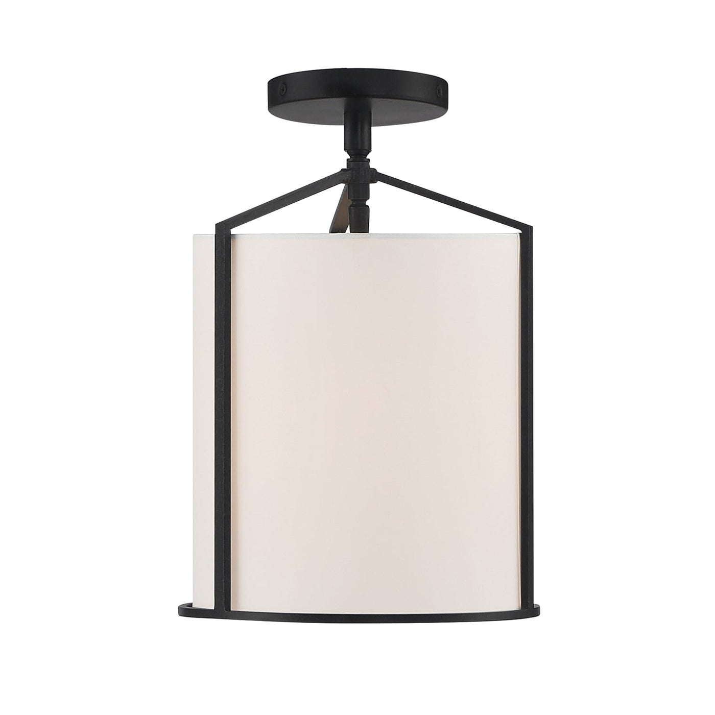 ##Antique Hardware## Carlyn 1 Light Black Semi Flush Mount