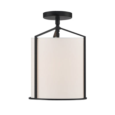 ##Antique Hardware## Carlyn 1 Light Black Semi Flush Mount