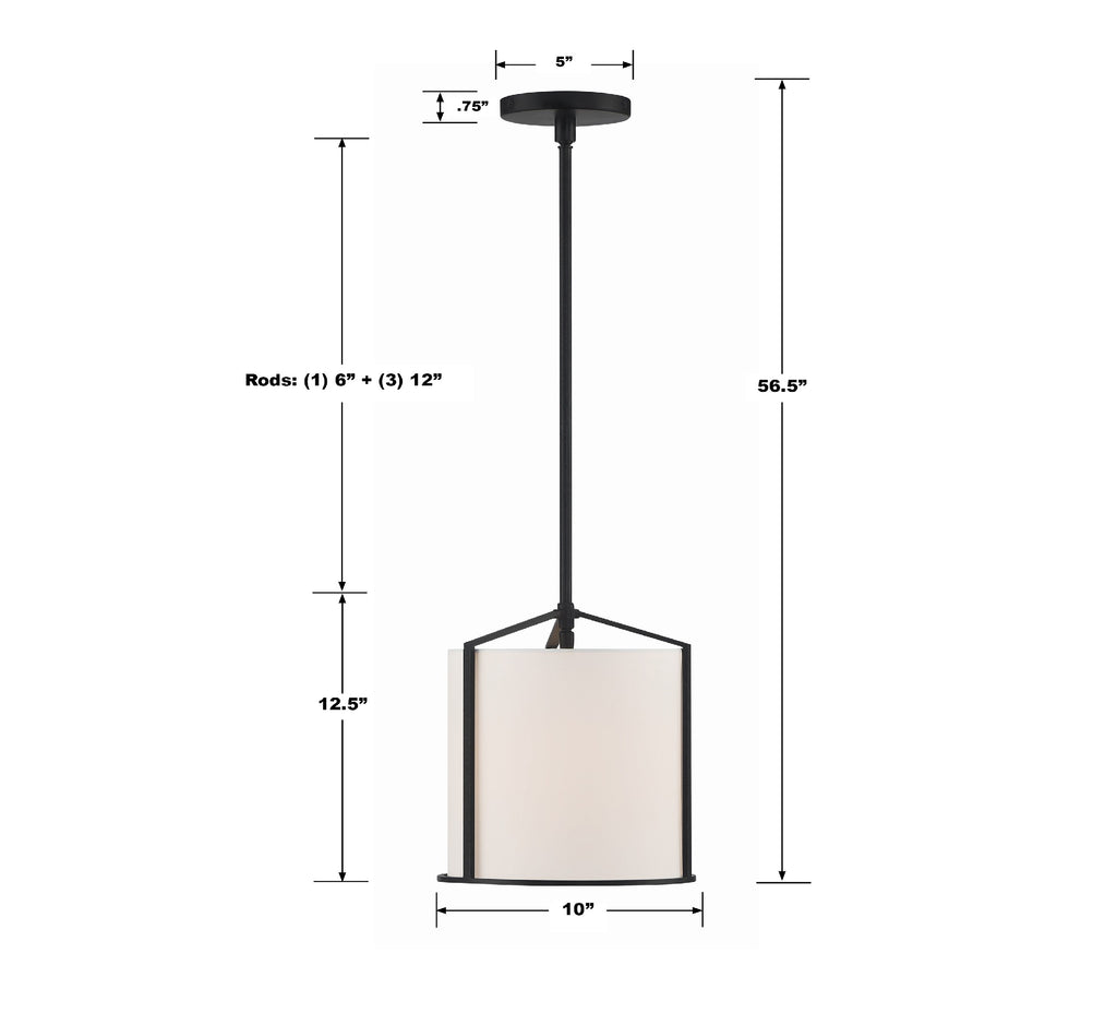 ##Antique Hardware## Carlyn 1 Light Black Mini Pendant