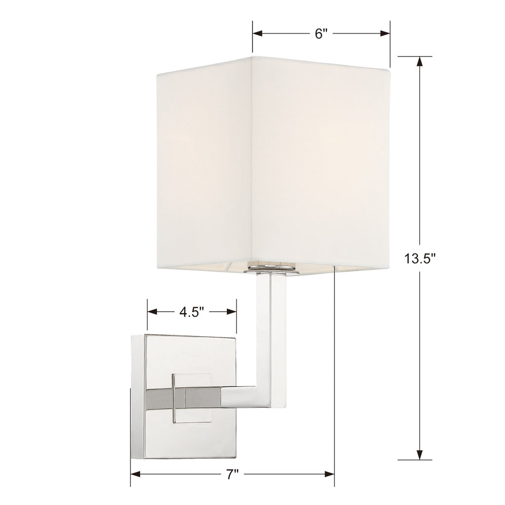 ##Antique Hardware## Chatham 1 Light Polished Nickel Sconce
