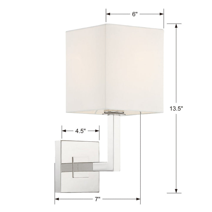 ##Antique Hardware## Chatham 1 Light Polished Nickel Sconce