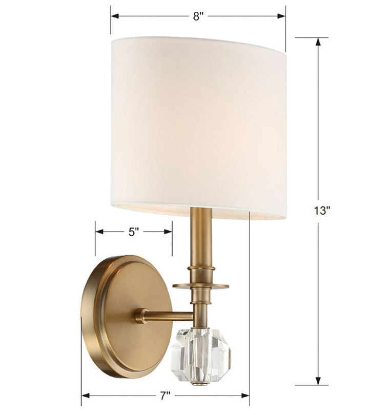 ##Antique Hardware## Chimes 1 Light Aged Brass Sconce