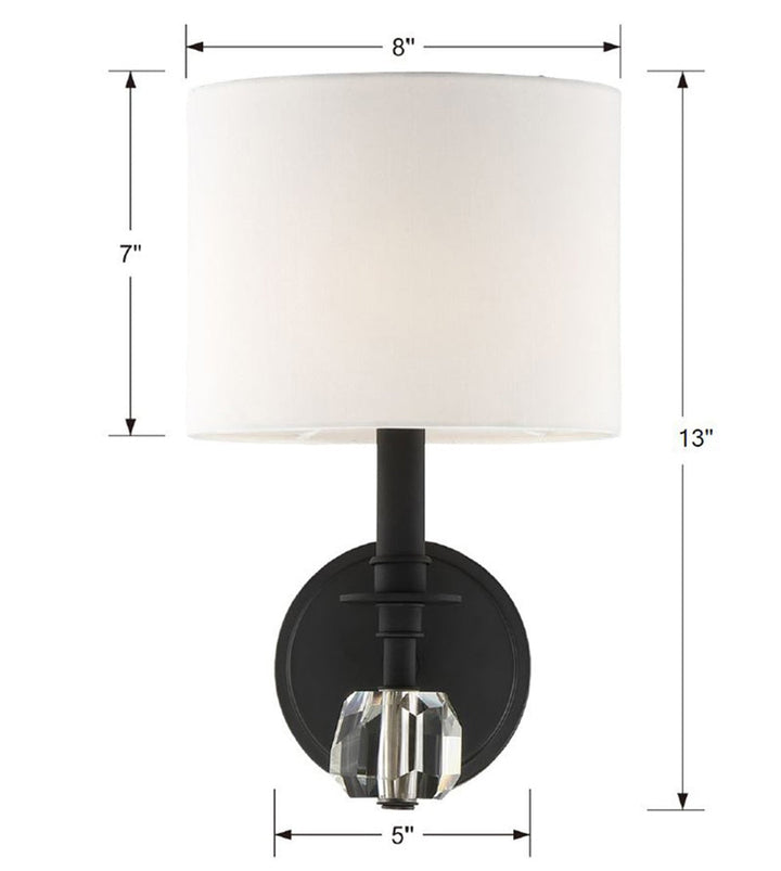 ##Antique Hardware## Chimes 1 Light Black Forged Sconce