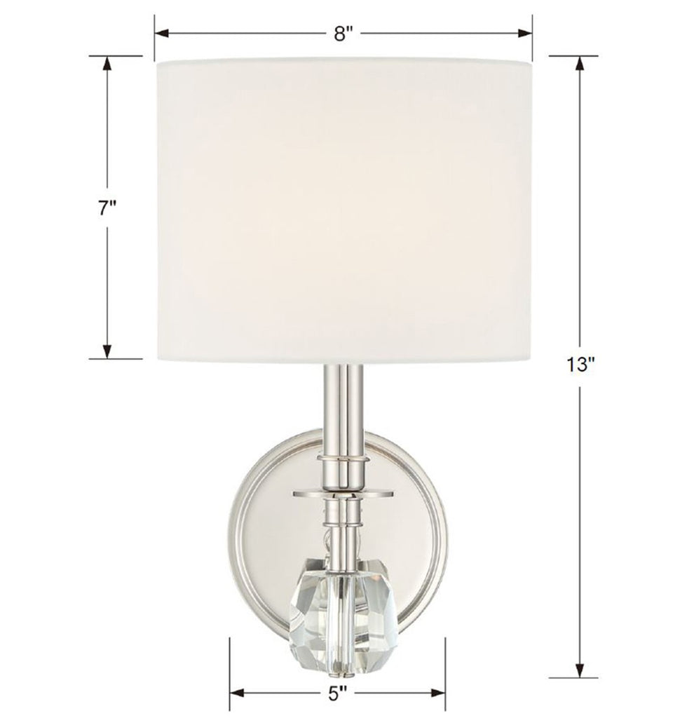 ##Antique Hardware## Chimes 1 Light Polished Nickel Sconce