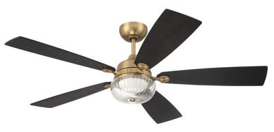 ##Antique Hardware## 52" Chandler in Satin Brass w/ Flat Black/Black Walnut Blades