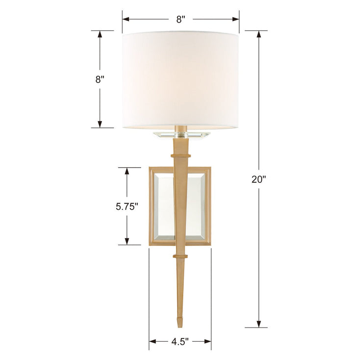 ##Antique Hardware## Clifton 1 Light Aged Brass Sconce