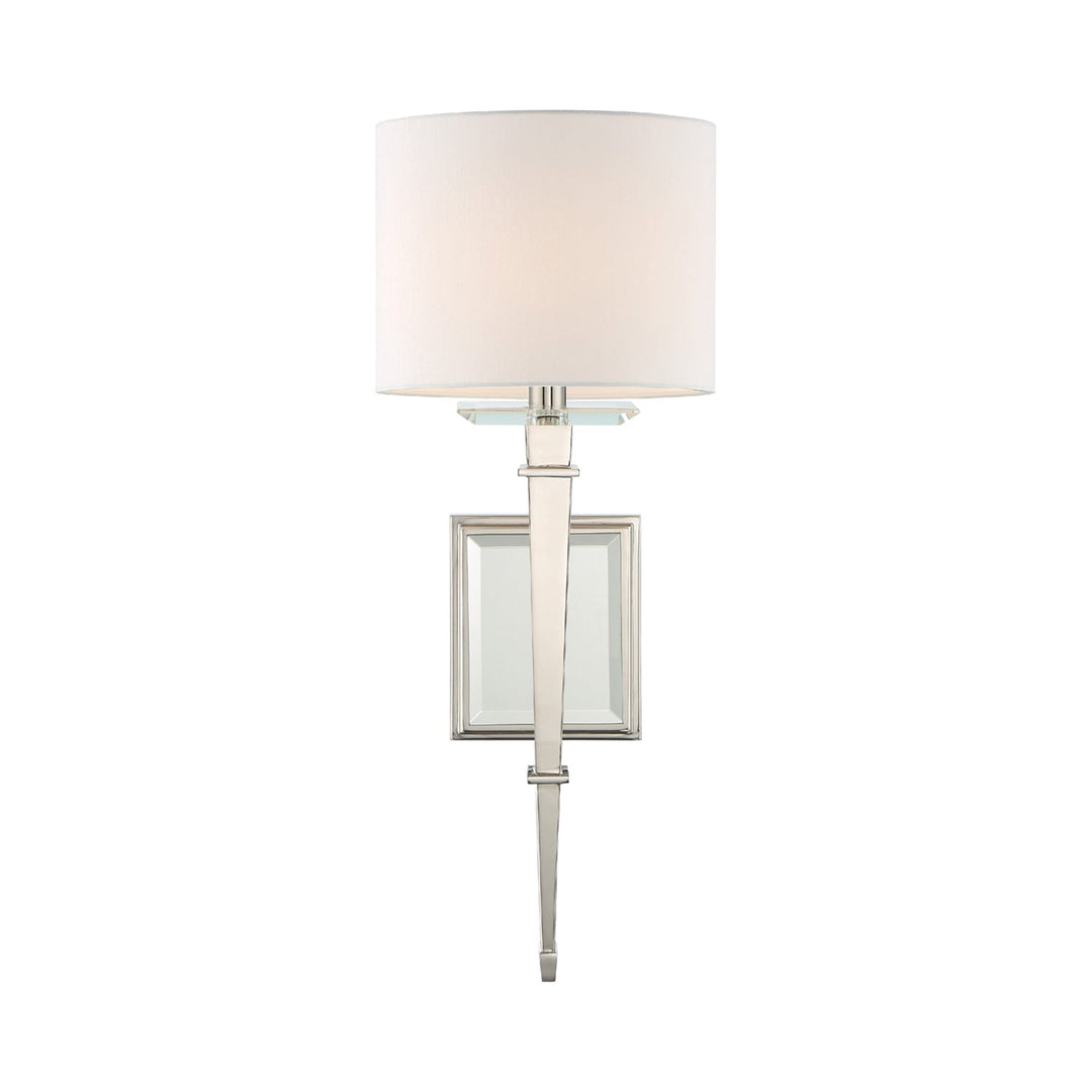 ##Antique Hardware## Clifton 1 Light Polished Nickel Sconce