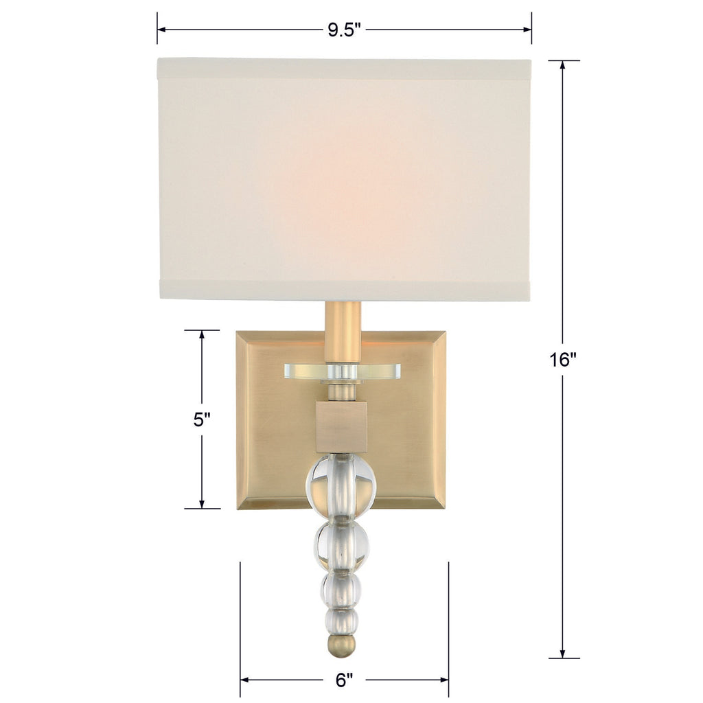 ##Antique Hardware## Clover 1 Light Aged Brass Sconce