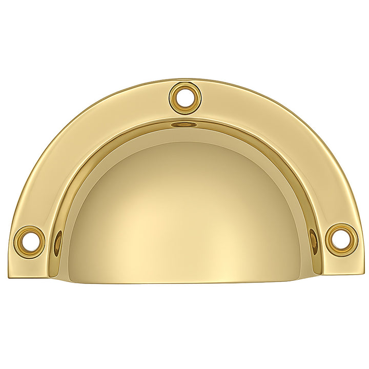 3 1/2 Inch (3 Inch c-c) Solid Brass Traditional Cup Pull (Several Finishes Available)