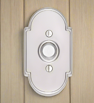 Antique Hardware 4 3/8 Inch Solid Brass Doorbell Button with Beveled Arched Rosette (Several Finishes Available) Door Bells & Chimes