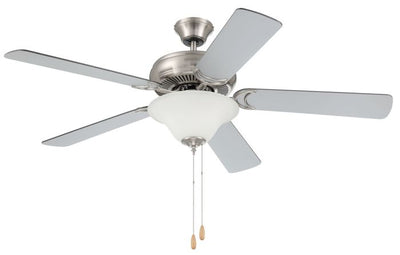 ##Antique Hardware## 52" Decorator's Choice 2 Light in Brushed Polished Nickel w/ Brushed Nickel/Walnut Blades