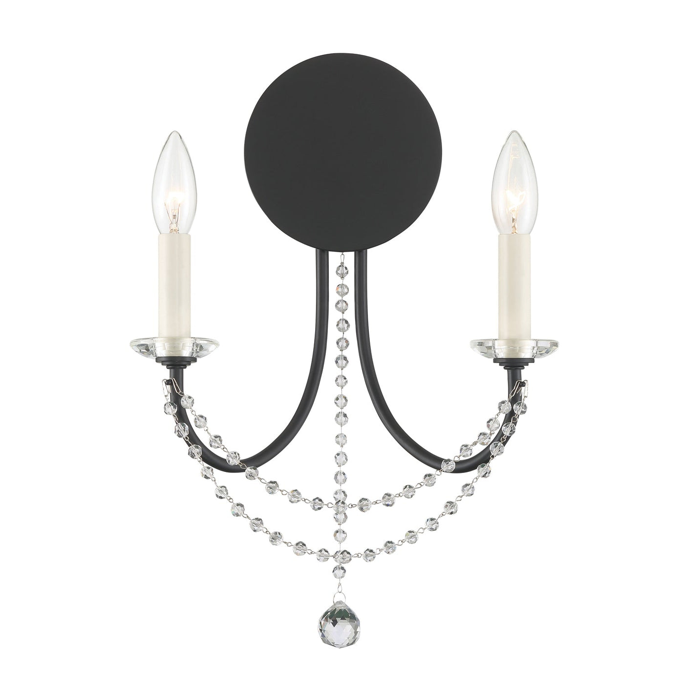 Antique Hardware Delilah 2 Light Matte Black Sconce Wall Sconce
