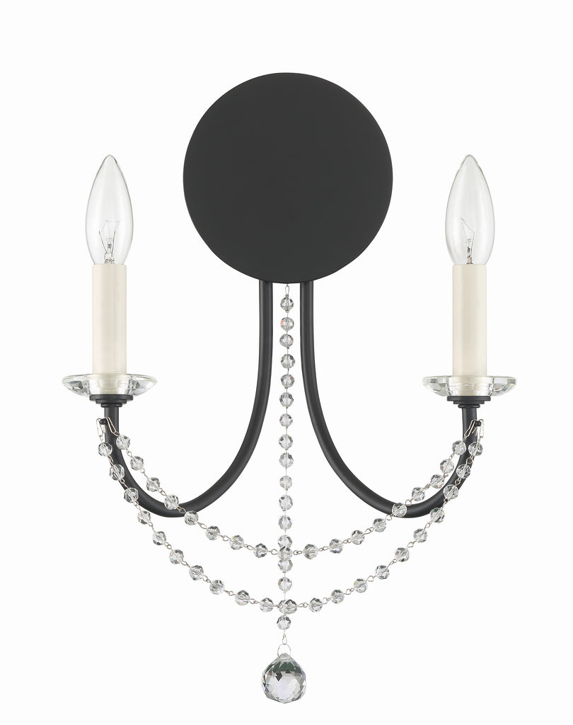 Antique Hardware Delilah 2 Light Matte Black Sconce Wall Sconce
