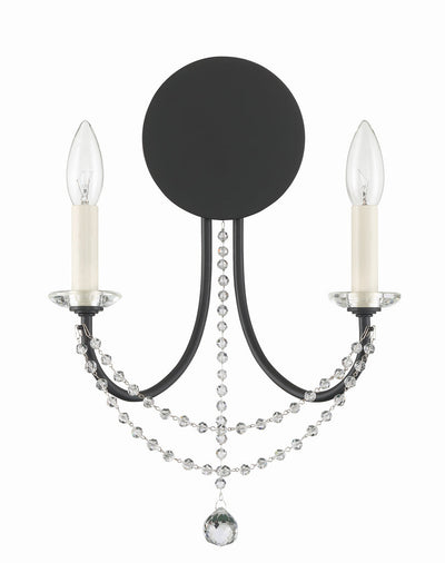 Antique Hardware Delilah 2 Light Matte Black Sconce Wall Sconce