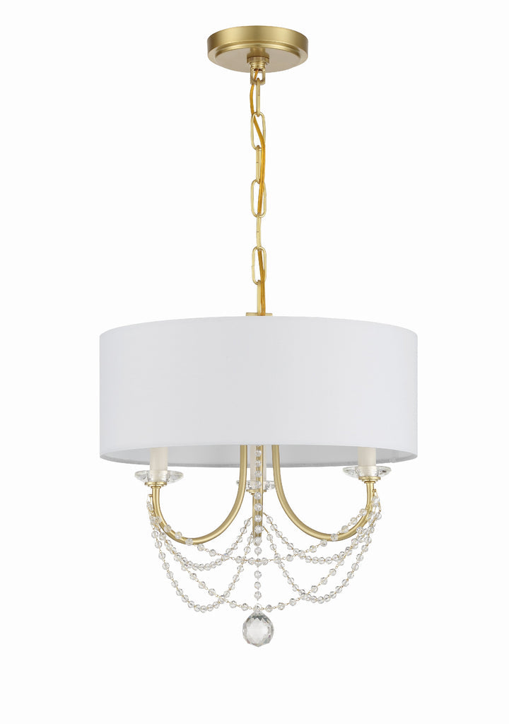 Antique Hardware Delilah 3 Light Aged Brass Mini Chandelier Chandelier