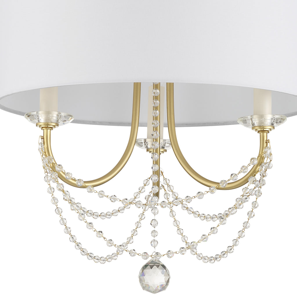 Antique Hardware Delilah 3 Light Aged Brass Mini Chandelier Chandelier