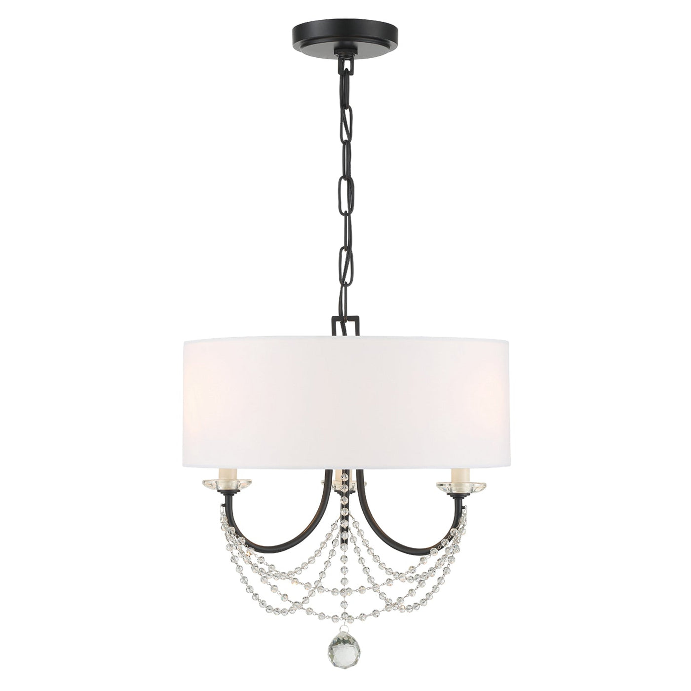 Antique Hardware Delilah 3 Light Matte Black Mini Chandelier Chandelier