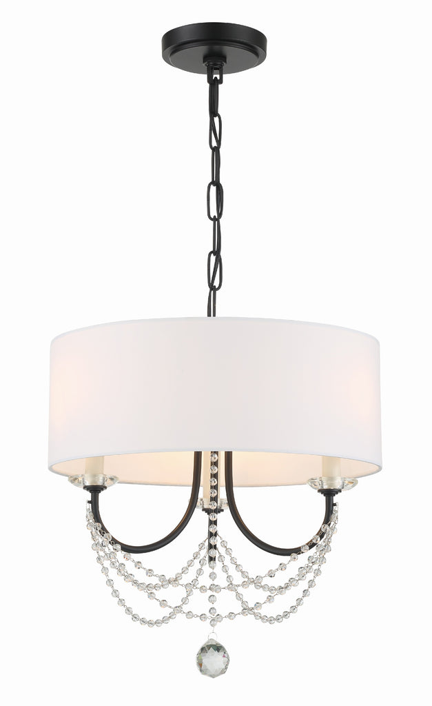 Antique Hardware Delilah 3 Light Matte Black Mini Chandelier Chandelier