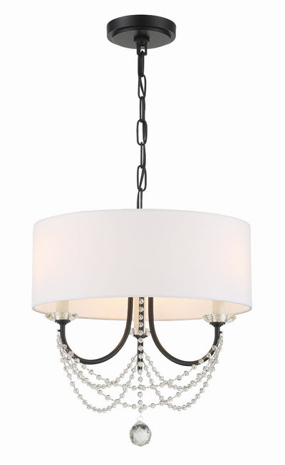 Antique Hardware Delilah 3 Light Matte Black Mini Chandelier Chandelier