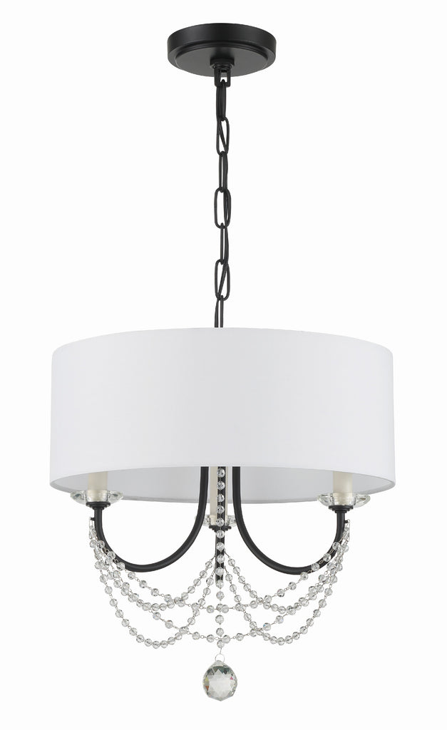 Antique Hardware Delilah 3 Light Matte Black Mini Chandelier Chandelier