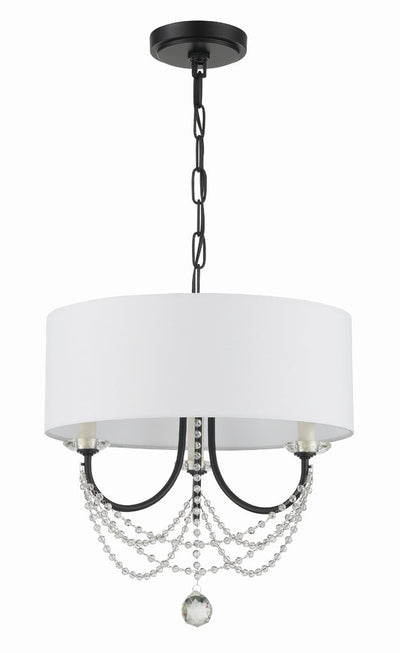 Antique Hardware Delilah 3 Light Matte Black Mini Chandelier Chandelier