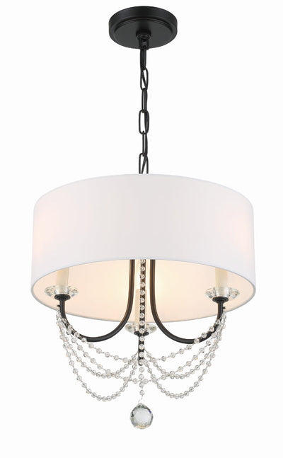 Antique Hardware Delilah 3 Light Matte Black Mini Chandelier Chandelier