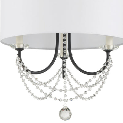 Antique Hardware Delilah 3 Light Matte Black Mini Chandelier Chandelier