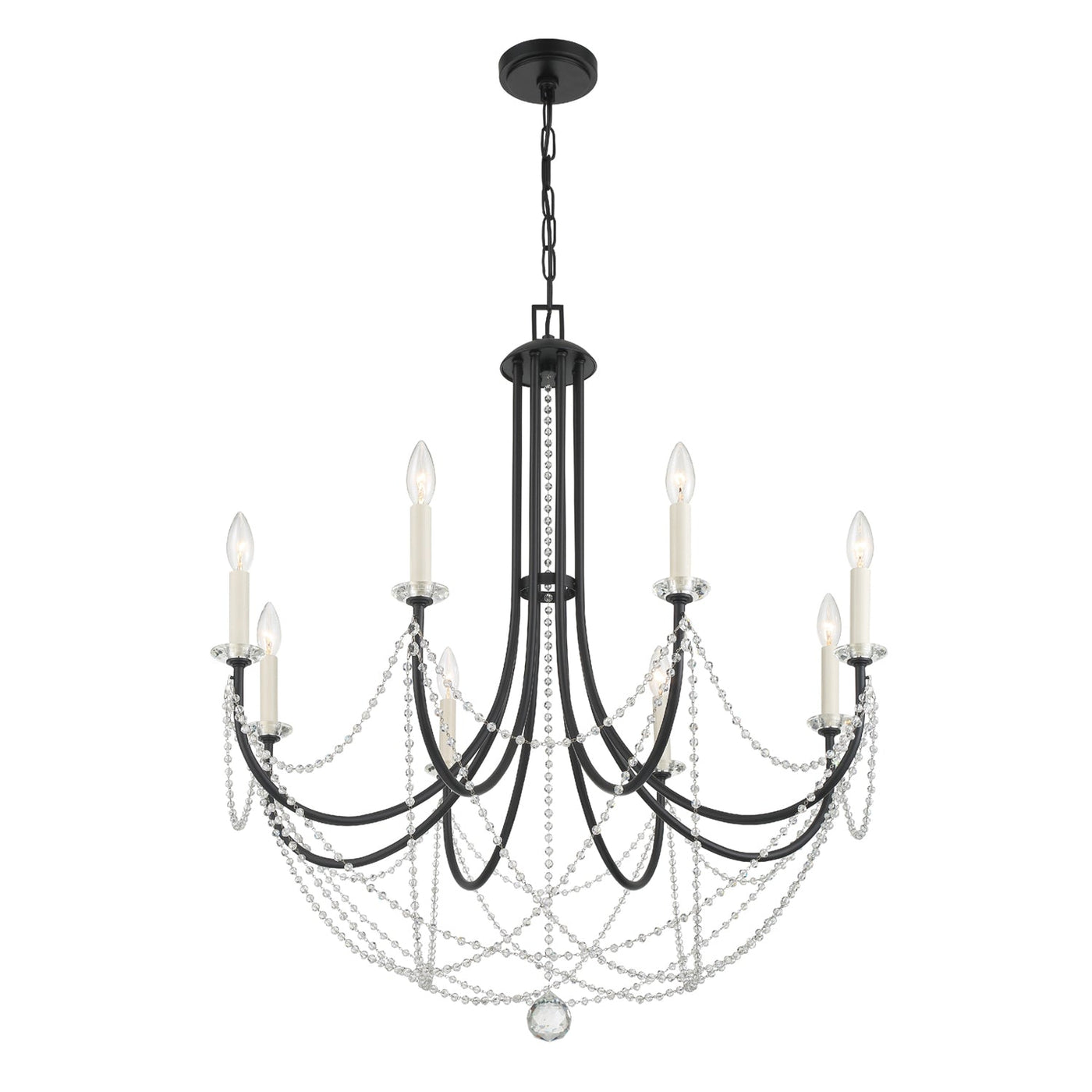 Antique Hardware Delilah 8 Light Matte Black Chandelier Chandelier