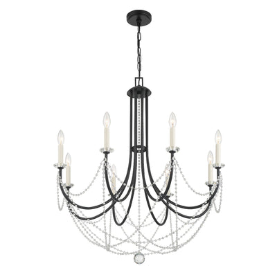 Antique Hardware Delilah 8 Light Matte Black Chandelier Chandelier