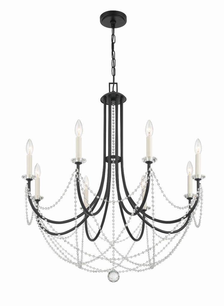 Antique Hardware Delilah 8 Light Matte Black Chandelier Chandelier